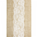 2m 75 chemin de table jute et dentelle centrale