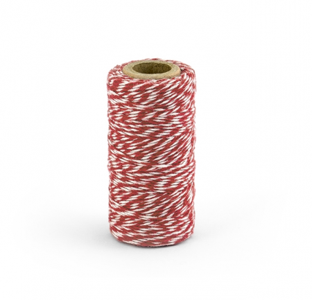 50 m ficelle baker twine rouge & blanc