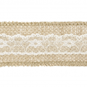 5 m ruban toile de jute et dentelle 