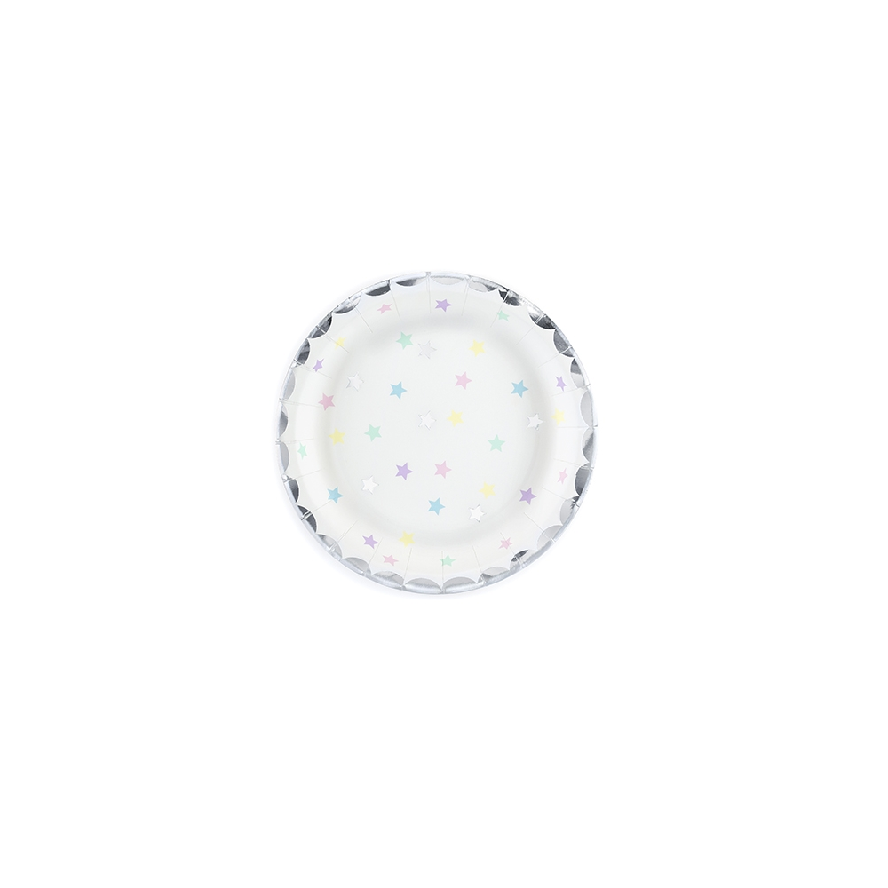 6 assiettes étoiles pastel - 18 cm