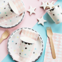6 assiettes étoiles pastel - 18 cm