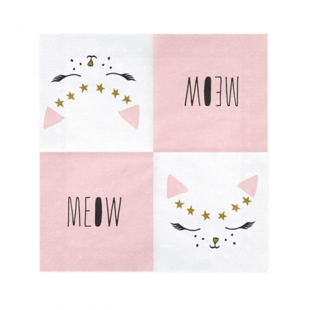 20 serviettes "chat"