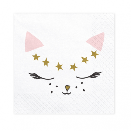 20 serviettes "chat"
