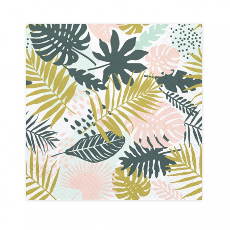 20 serviettes "feuilles tropicales"
