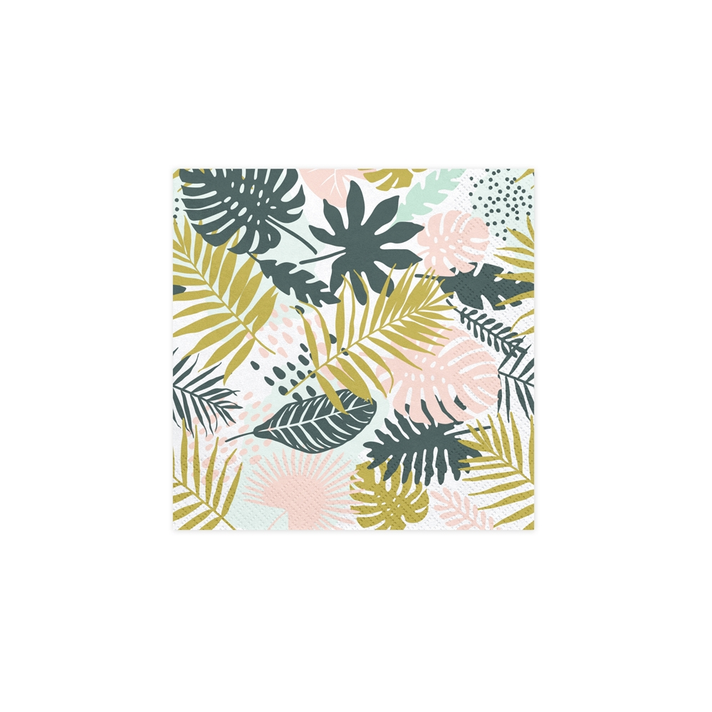 20 serviettes "feuilles tropicales"