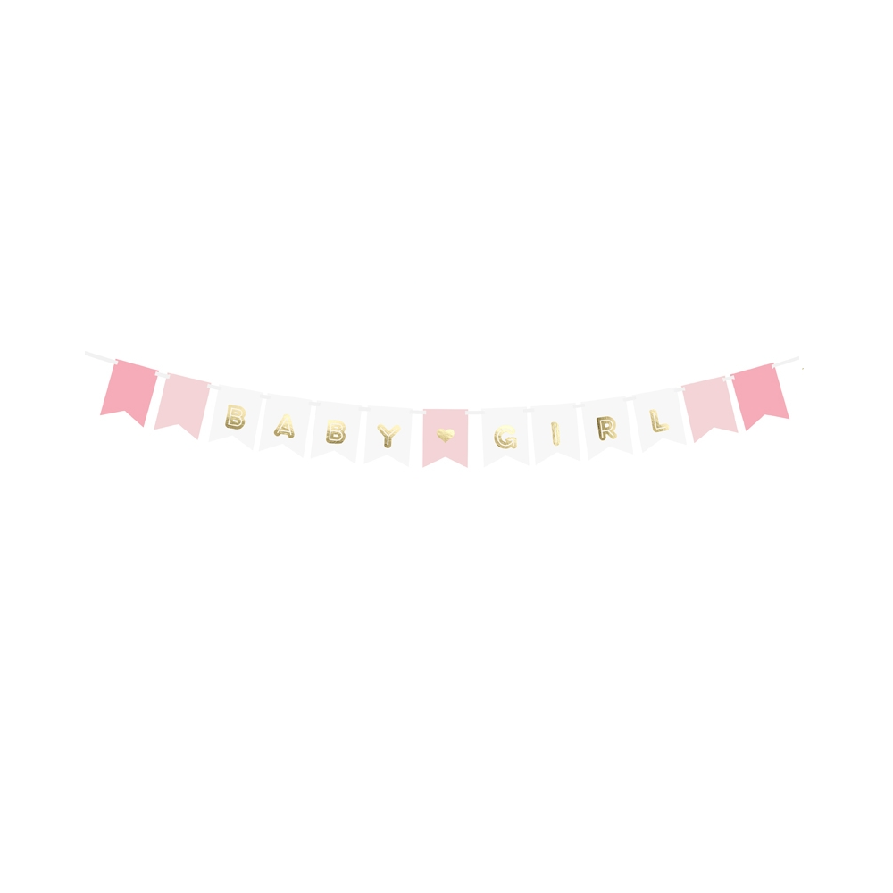 Guirlande de fanions "Baby girl" - 1,8 m