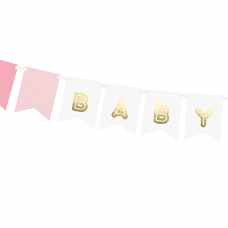 Guirlande de fanions "Baby girl" - 1,8 m
