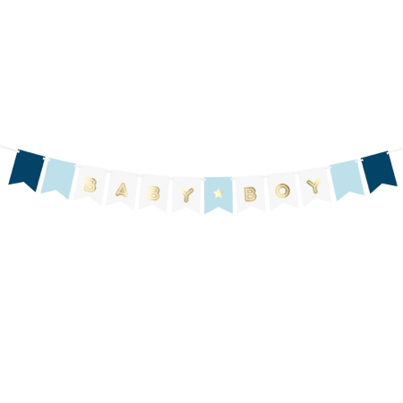 Guirlande de fanions "Baby boy" - 1,8 m