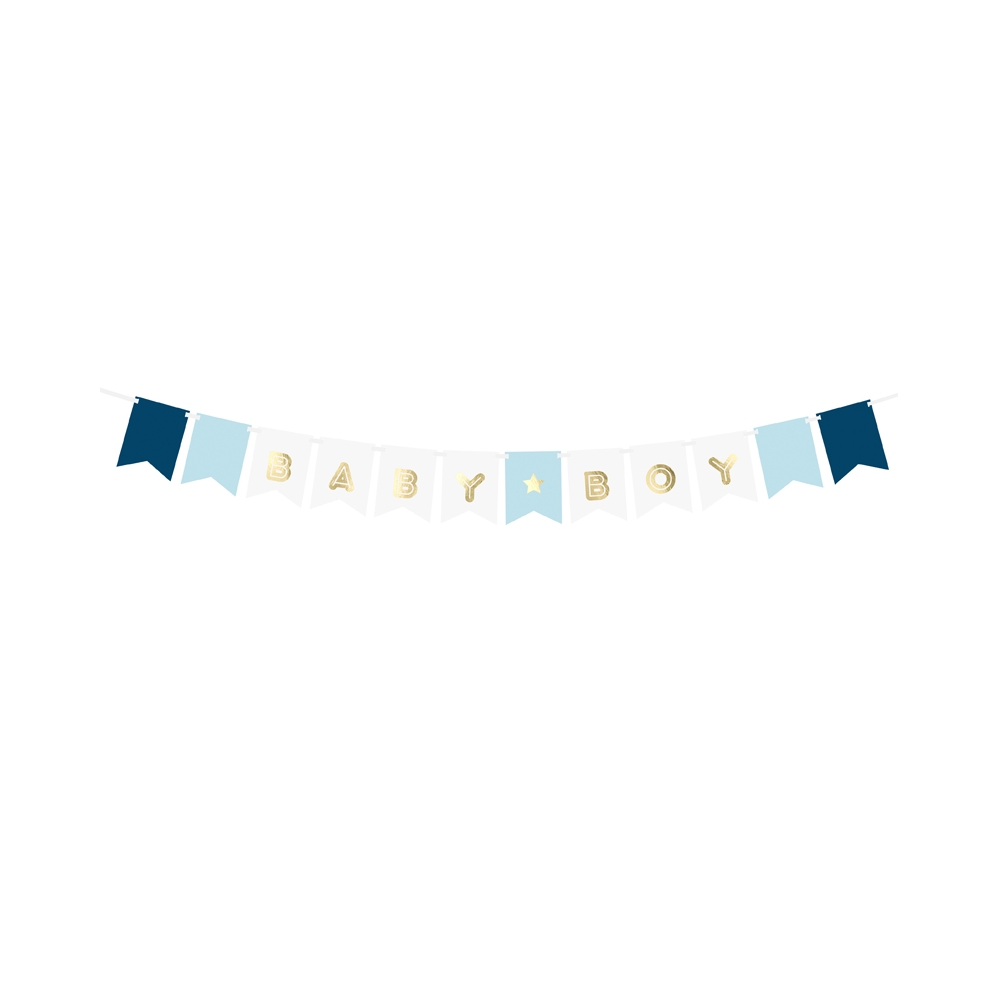 Guirlande de fanions "Baby boy" - 1,8 m