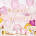Guirlande de fanions rose "Happy birthday" - 1,8 m