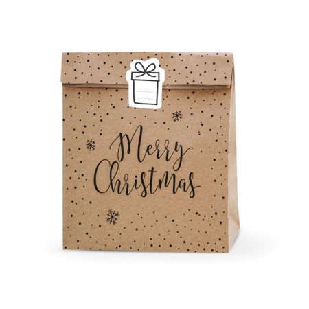 3 grandes pochettes cadeaux kraft "Noël"
