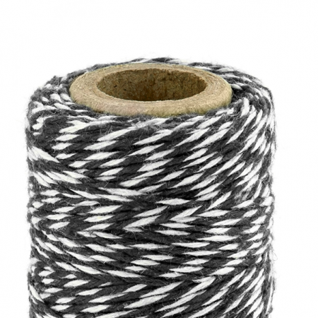 50 m ficelle baker twine noir & blanc