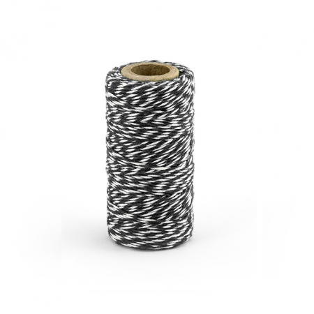50 m ficelle baker twine noir & blanc