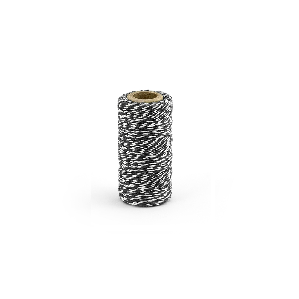 50 m ficelle baker twine noir & blanc