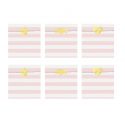 6 sachets rayures rose