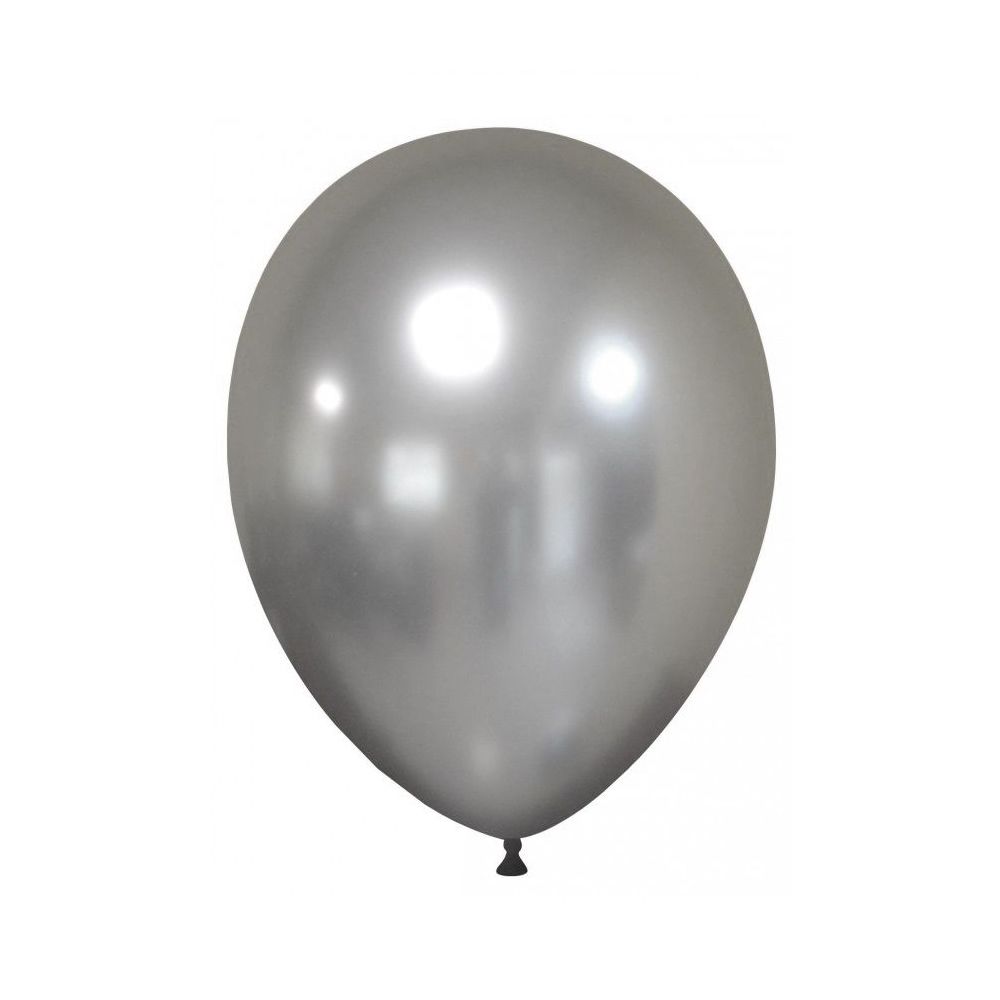Ballon métallisé argent 30 cm en sachet de 6 pièces.