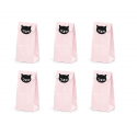 6 sachets en papier "chat"