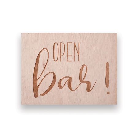 Panneau en bois "Open bar"...