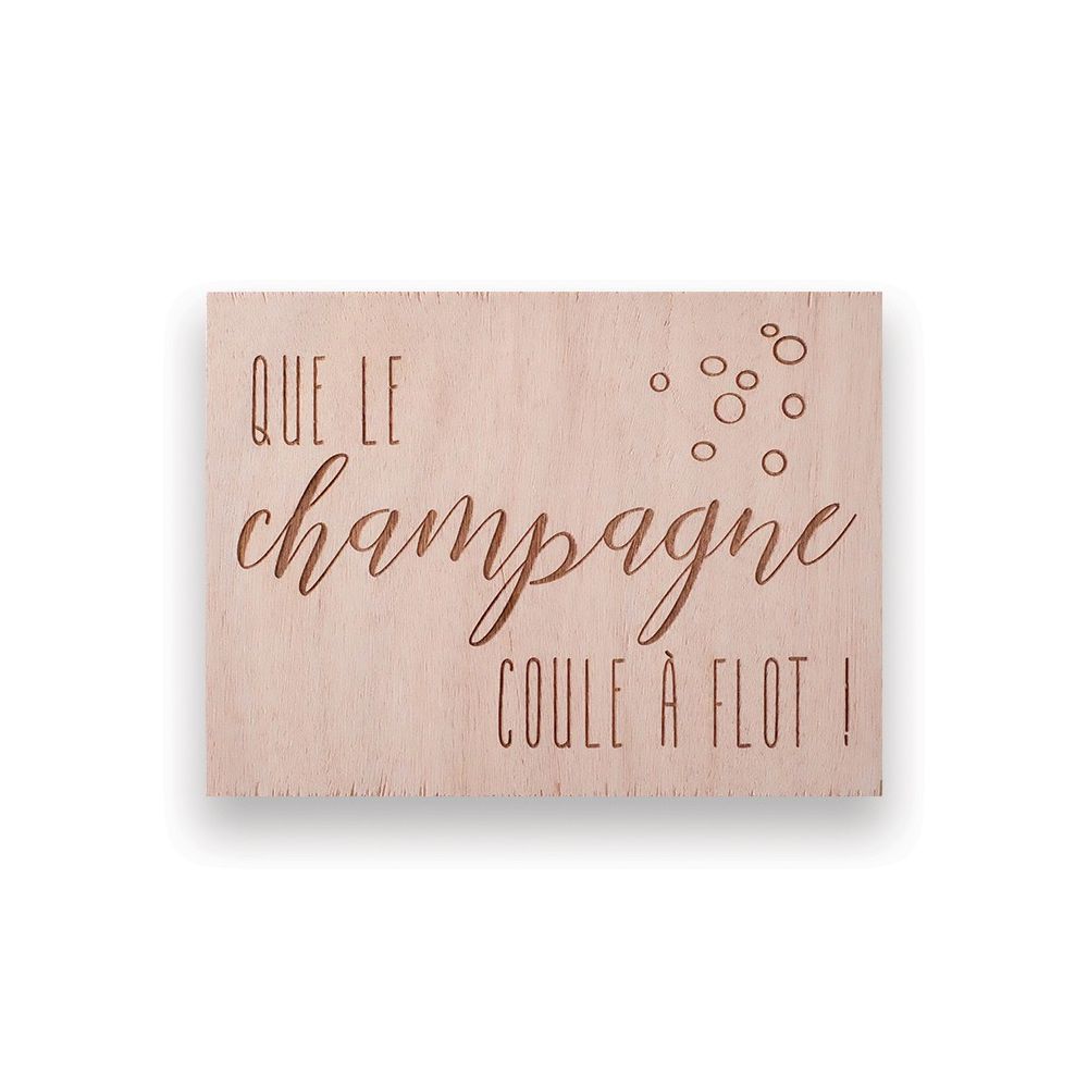 Panneau en bois "champagne" - Petit modèle