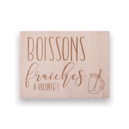 Panneau en bois "boissons...