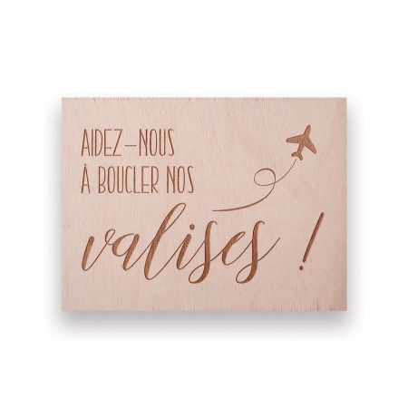 Panneau en bois "valises" -...