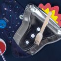6 assiettes "fusée dans l'espace" - 29 cm