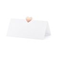 10 marque-places blancs "cœur rose gold"