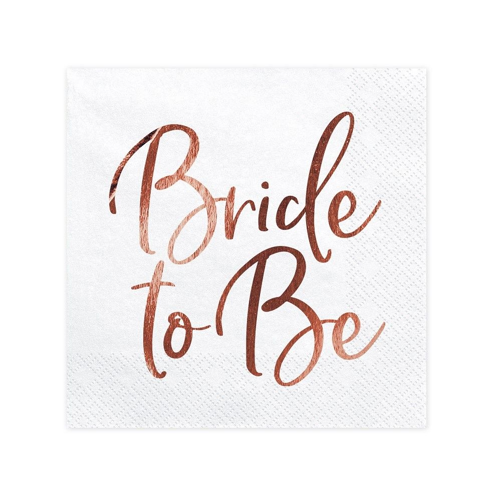 20 Serviettes de table Bride to Be - or rose