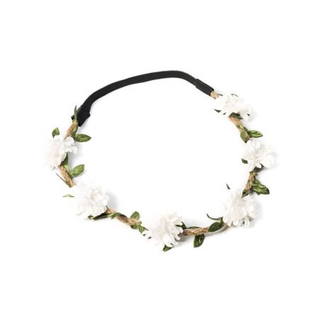 Headband fleurs blanches
