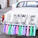 Kit déco voiture des mariés "LOVE argent"