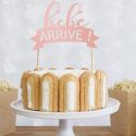 Cake topper "bébé arrive" couleur au choix