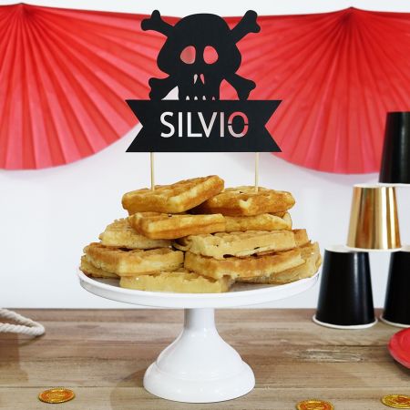 Cake topper en papier personnalisable "pirate"