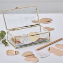 Livre d'or boîte en verre personnalisable "feuilles"