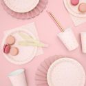 6 Assiettes - Pois - rose clair - 18cm