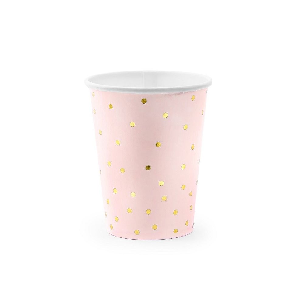 6 Gobelets à Pois - rose clair