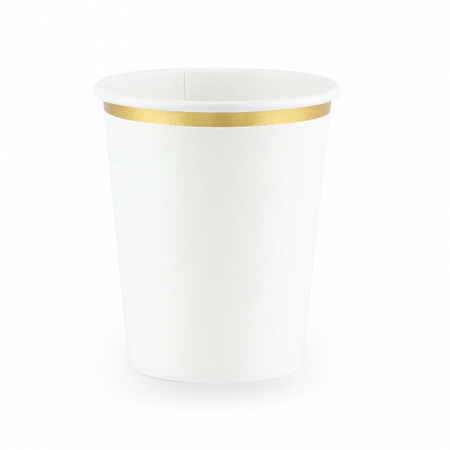 6 gobelets blanc et doré