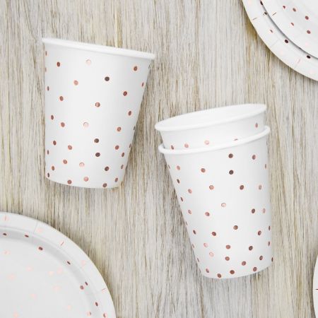 6 Gobelets à Pois - blanc