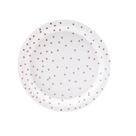 6 Assiettes - Pois - blanc...