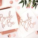 20 Serviettes de table Bride to Be - or rose