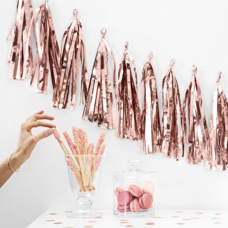 15 tassel rose gold