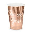 6 gobelets rose gold EVJF "Yes"