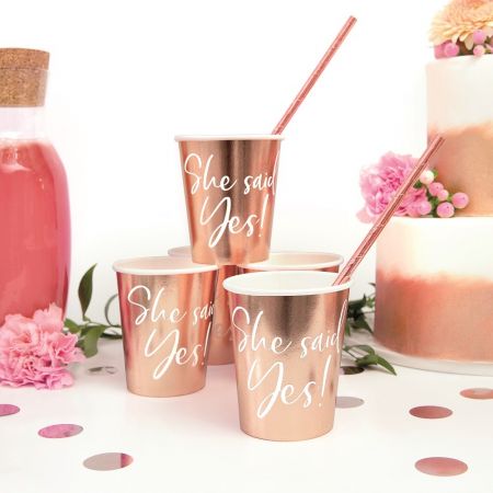 6 gobelets rose gold EVJF...