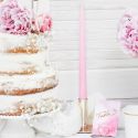 10 bougies cierge rose - 24 cm