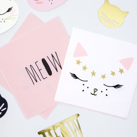 20 serviettes "chat"