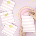 6 sachets rayures rose