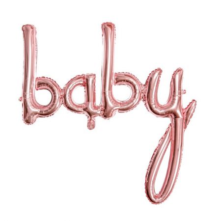 Ballon en mylar Bébé - rose or