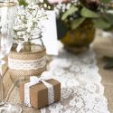 2m 75 chemin de table jute et dentelle centrale