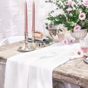 5 m chemin de table mousseline de coton blanc - 70 cm