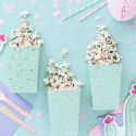 6 pots à popcorn menthe et doré
