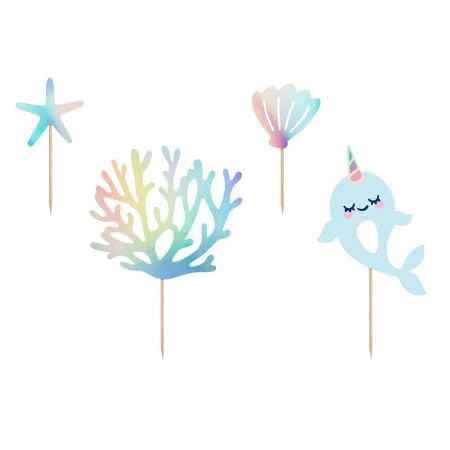 4 Cake toppers Narval